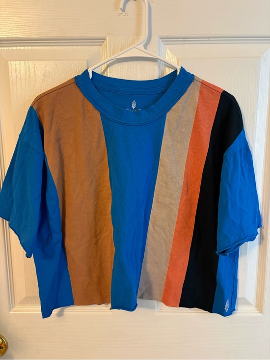 FP Movement by Free People Tops - FP Movement Inspire Short Sleeve Colorblock Striped Blue Cropped Tee.